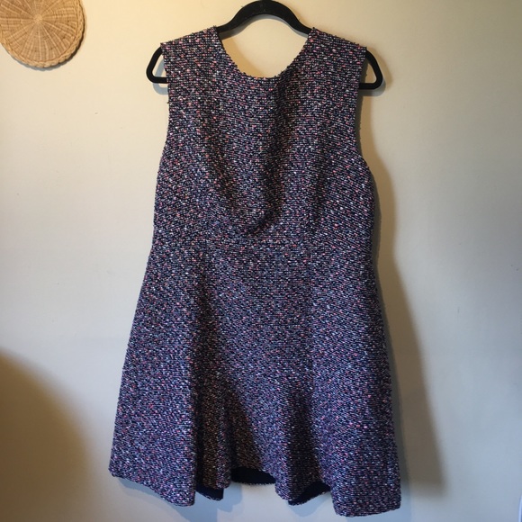 J crew size 16 blue tweed sleeveless dress.